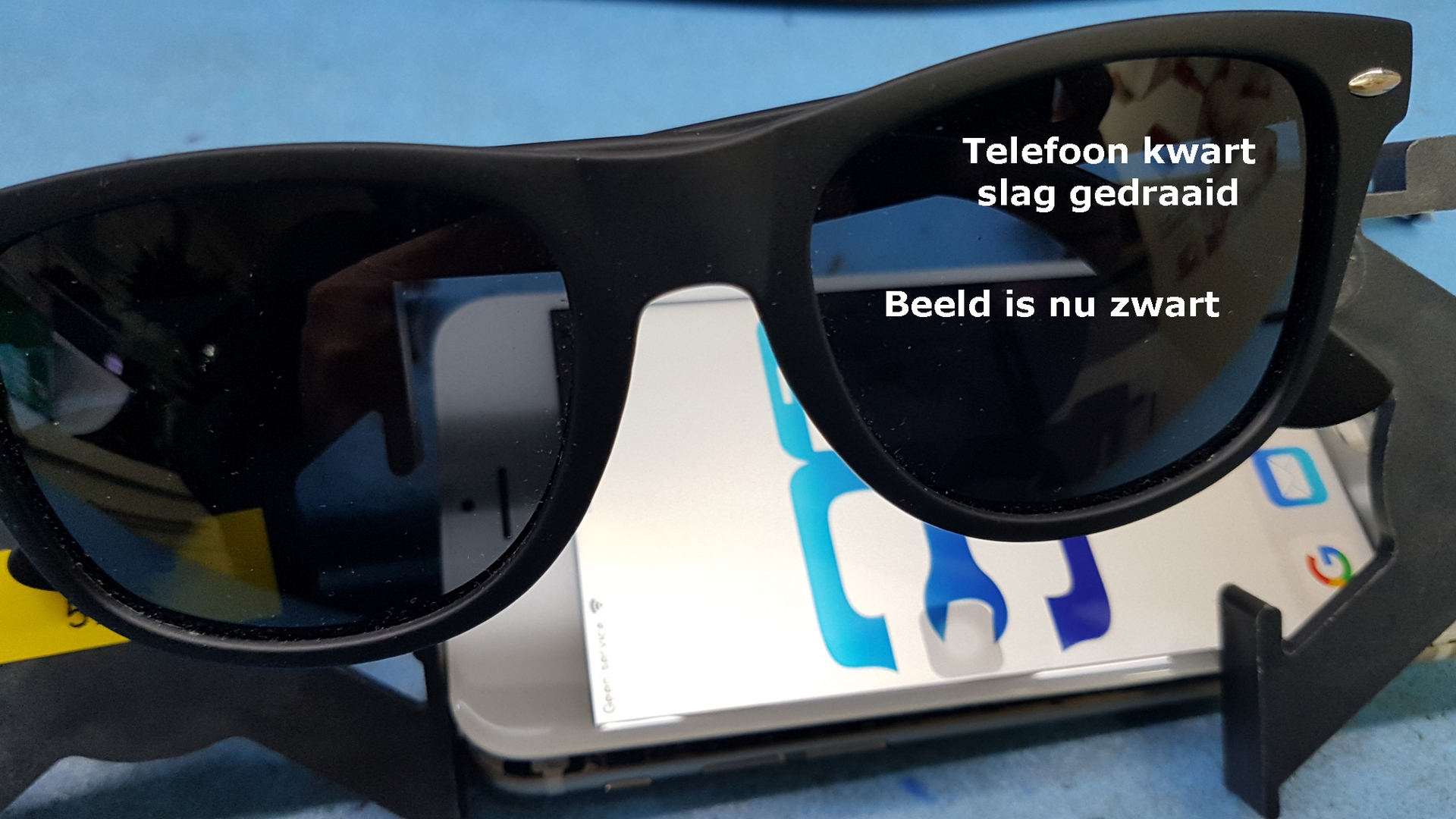 2 - Effect gepolariseerde bril bij een iPhone