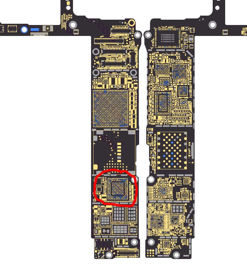 Baseband chip bij een iPhone 6S PLUS - 'Geen service'