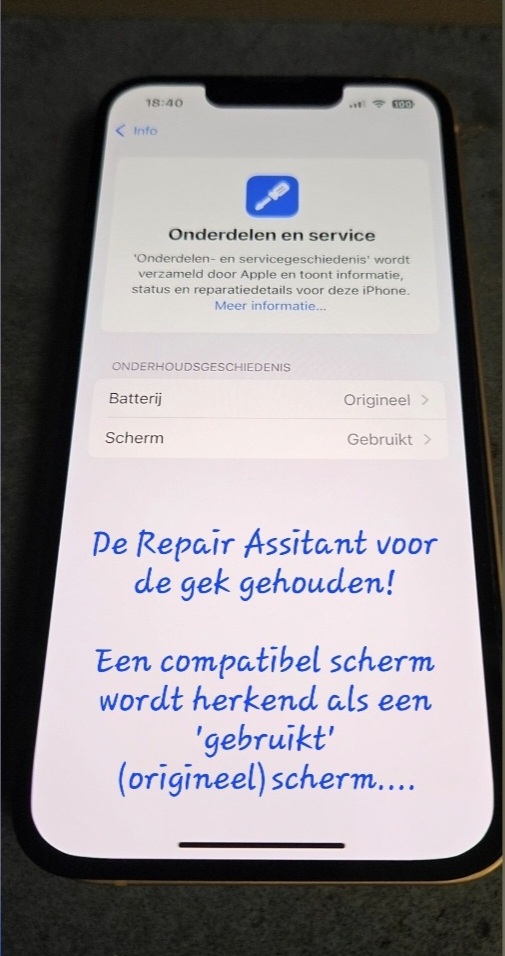Compatibel scherm met de melding gebruikt (origineel)