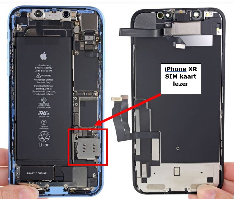 iPhone XR SIM kaart lezer