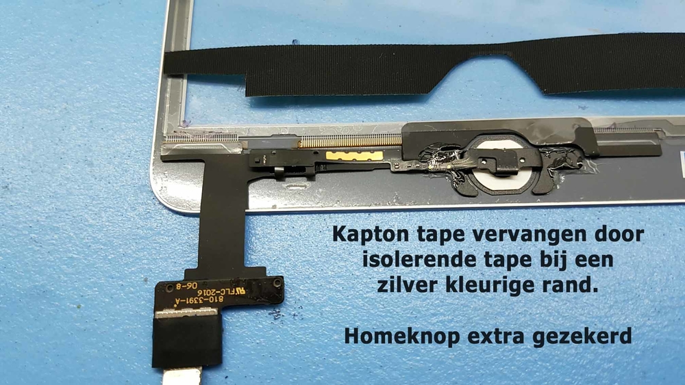 iPad met zilver kleurige rand en isolerende tape