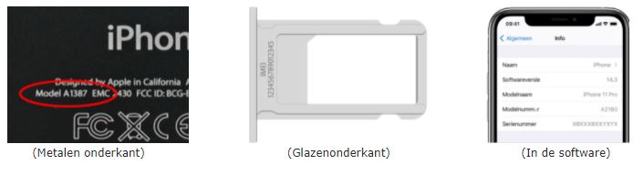 iPhone modelnummers