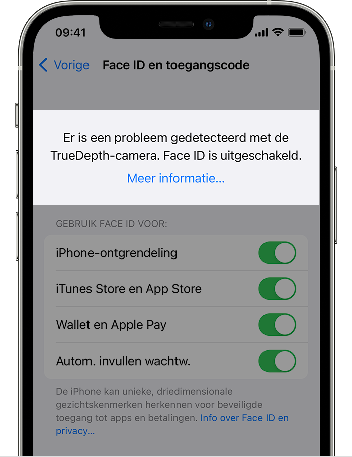 FaceID - TrueDepth foutmelding